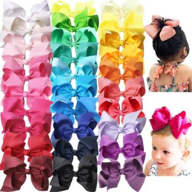 Imagem de Laços de cabelo Clipband, clipes de fita de gorgorão de 6 polegadas, 3
