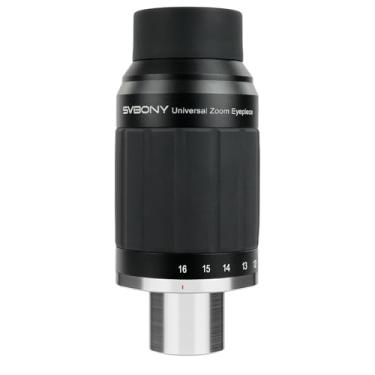 Imagem de SVBONY Ocular com zoom SV245, lente ocular de telescópio com zoom de 8 a 16 mm, design parfocal, interface dupla de 1,25 polegadas, campo constante de 63°, grupo de 8 elementos 5, acessórios de