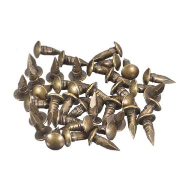 Imagem de 60 peças de pregos pequenos 2,8 mm x 10 mm (DXL) pregos pequenos de latão pregos pequenos para caixas decorativas de madeira DIY acessórios domésticos, tom bronze