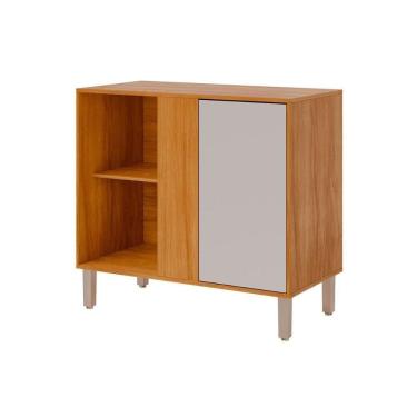 Imagem de Balcão De Cozinha C- Tampo Divina De Canto C- 1 Porta 92cm Cinamomo-off White - Mgm