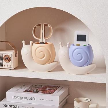 Imagem de Bonito suporte de papelaria, organizador de mesa bonito para artigos de papelaria, pincéis de maquiagem, escova de dentes e materiais de arte, perfeito para escritório, casa, decoração escolar, azul