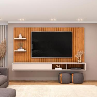 Imagem de Painel para TV até 60 Polegadas 1 Porta DJ Móveis Friz Freijó Off Whit