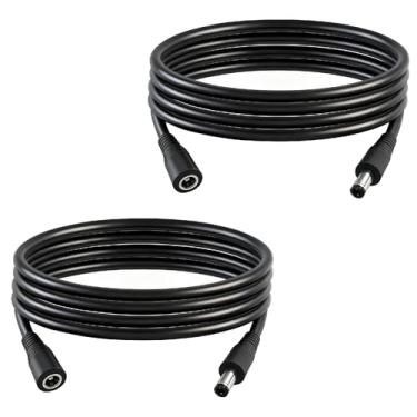 Imagem de 2 peças/16 AWG 5,5 x 2,5 mm, cabo de extensão CC para câmeras IP, câmeras de vigilância CCTV, conectores de LED DVR, roteadores