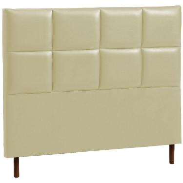 Imagem de Cabeceira Estofada Queen Espanha Couro Bege 160 Cm