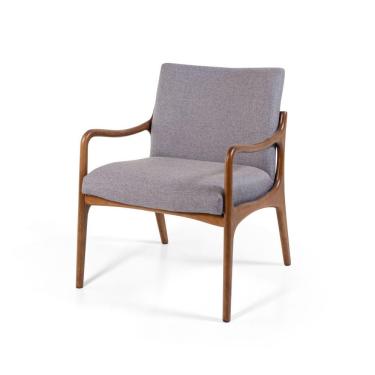 Imagem de Poltrona Decorativa Estofada Para Sala Garbo Cinza Escuro