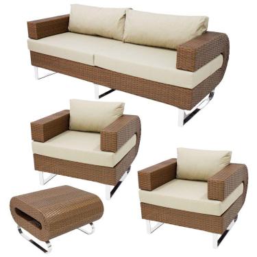 Imagem de Conjunto De Sofá Completo Modelo Begônia Marrom