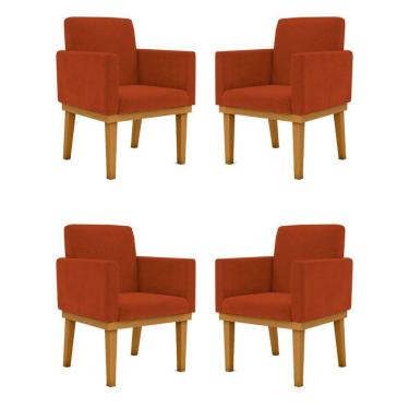 Imagem de Kit 04 Poltronas Decorativa Reforçada Oferta - Balaqui Decor Cor:terracota