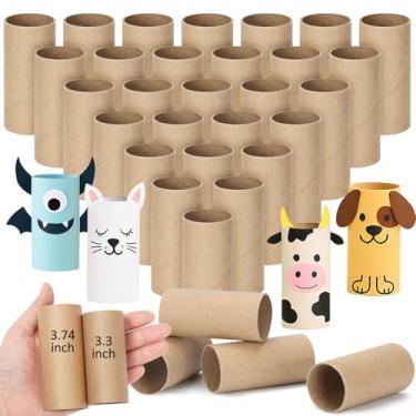 Imagem de Henoyso 50 pacotes de tubos de papelão para artesanato 4 x 8 cm faça você mesmo rolos de papel higiênico vazios artesanais tubos redondos de papel de papelão para crianças, material escolar, sala de
