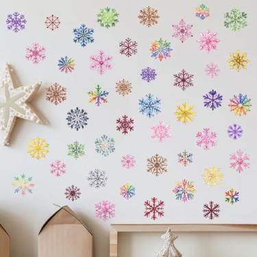 Imagem de ZARROUEA Adesivos de parede de flores fofas, margaridas coloridas e flocos de neve decalques de parede decorativos, papel de parede removível de PVC para decoração de parede de sala de estudo (9 peças