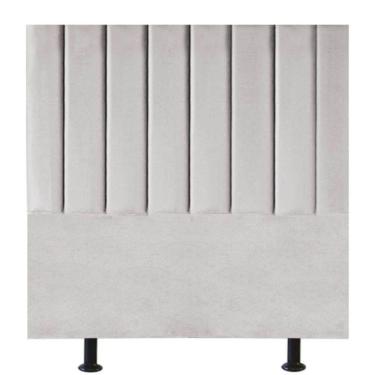 Imagem de Cabeceira Estofada Cama Box Casal 140 Cm Mavie Suede Cor:cinza Claro