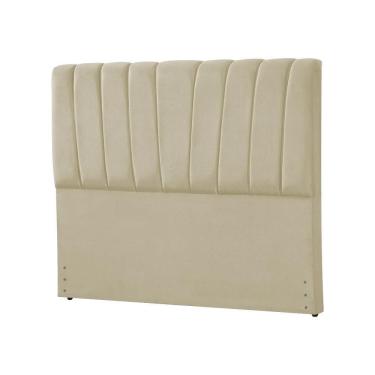 Imagem de Cabeceira Casal Estofada Americana Premium 140cm Veludo Bege