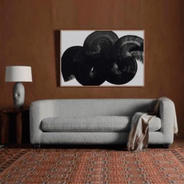 Imagem de Sofá 3 Lugares Luxo Recepção Escritório Sala De Estar E Tv Veneza 180cm Bouclé Cinza- Mabe Magazine