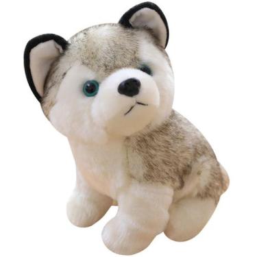 Imagem de Boneca de pelúcia Husky Grey 18 cm em algodão e brinquedo de pelúcia -