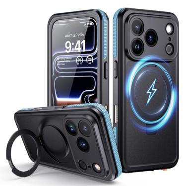 Imagem de Lanhiem Capa magnética à prova d'água para iPhone 17 Pro, à prova de poeira, protetor de tela integrado, [apto para MagSafe] [Suporte invisível] Capa subaquática resistente à prova de choque para