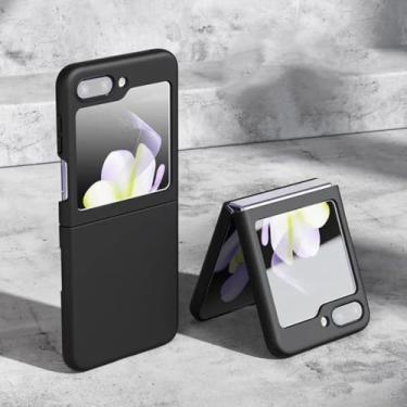 Imagem de Capa com toque aveludado para Samsung Galaxy Z Flip 3 4 5 6 7 5g Flip6 Flip5 - Capa protetora (Para Samsung Z Flip4/Preta)
