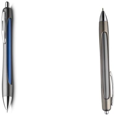 Imagem de Caneta Esferográfica Metálica com Ponta Touch, Escrita Azul, Multifuncional com Chave de Fenda, Phillips, Suporte para Smartphone, Limpador de Tela, Régua (Azul e Cinza.)