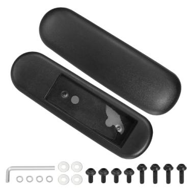 Imagem de PATIKIL 1 par de substituição de descanso de braço para cadeira de escritório, capa de couro para cadeira de escritório PU 10 cm orifício de montagem com parafusos para cadeiras de jogos, apoio de