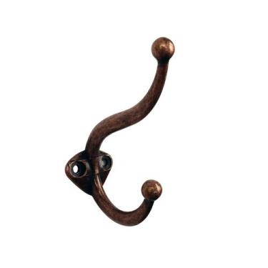 Imagem de Kit c/2 Ganchos Cabideiro Liso Duplo Metal para Pendurar e Parafusos -