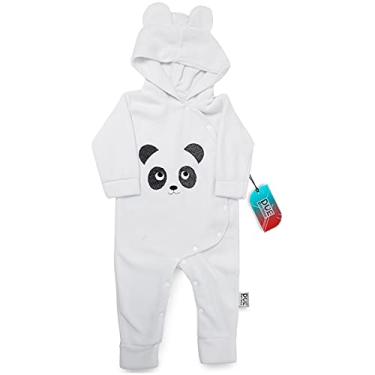 Imagem de Macacão Bebê Soft Panda com Capuz e Orelhinha Branco