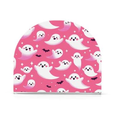 Imagem de JUZIHAI Lindo porta-guardanapos fantasmas de Halloween para mesa dispensador de guardanapo em pé de acrílico suporte de lenços de mesa independente para cozinha sala de jantar bar festa decoração de
