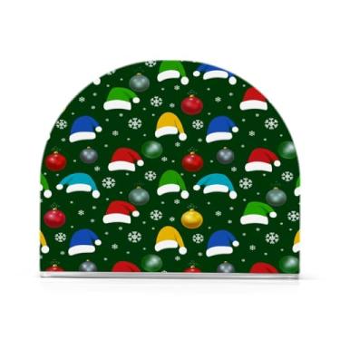 Imagem de JUZIHAI Suporte de guardanapo de design de Natal para mesa, dispensador de guardanapo de acrílico, suporte de lenços independente de mesa para cozinha, jantar, bar, festa, decoração de casa