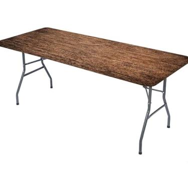 Imagem de LKEZYOEL Toalha de mesa retangular ajustada para mesa de 1,2 m, marrom velho, textura de madeira, touca elástica ajustada para acampamento, atividades internas, estilo01