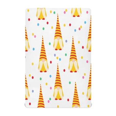 Imagem de JUZIHAI Lençol com elástico para berço 132 x 71 cm, gnomos de Natal, macio, respirável, elástico, lençol para meninos e meninas, lençol para berço padrão e cama de criança pequena