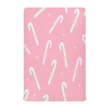 Imagem de Qilmy Lençóis de berço natalinos de Natal, de microfibra macia, respirável, elástico, lençol com elástico para meninos e meninas, miniberço, 99 cm x 68,5 cm, capa de colchão infantil portátil