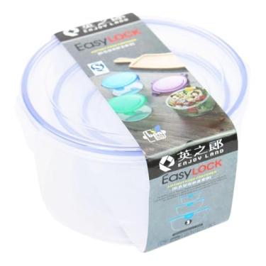 Imagem de Trio de Potes Plásticos com Trava (3 Peças) | Recipiente Redondo, Livre de BPA, Seguro para Freezer, Micro-ondas e Lava-louças