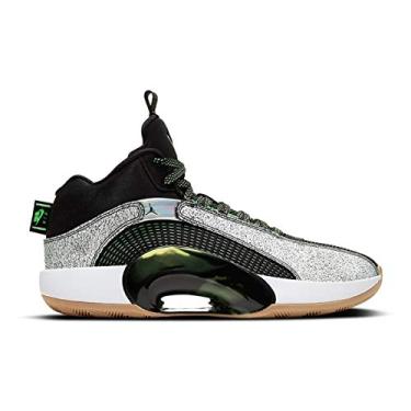 Imagem de Jordan Tênis masculino Nike Air XXXV Bayou DA2372-100, Branco/preto/goma marrom claro/lima explosão, 8.5