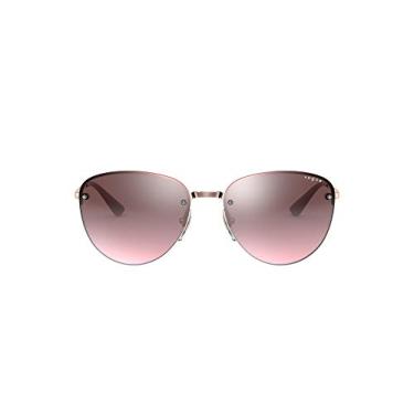 Imagem de Vogue Eyewear Óculos de sol femininos Vo4156s Metal Aviator, Ouro rosa/rosa espelhado prateado dégradé, 55 mm