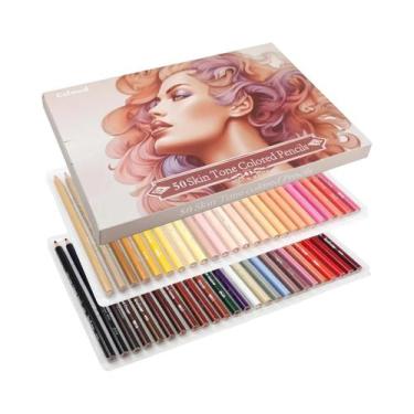 Imagem de Conjunto De 50 Lápis De Cor Fluorescentes Macaron Pastel Com Ponta Mac