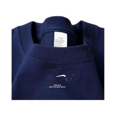 Imagem de Camiseta De Algodão Puro Pesada 500G Com Ombros Caídos E Manga Curta P