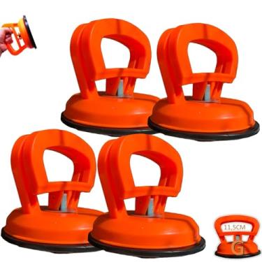 Imagem de Kit 04 Ventosa Sucção Extrator p/Reparo de Amassados, Transporte de Vidros Telas Lisas TAM:G 11,5CM
