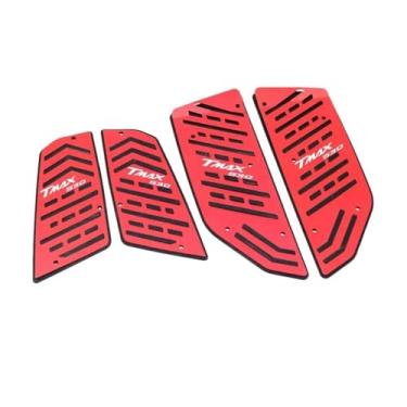 Imagem de Anti-derrapante Pedais dianteiros e traseiros para apoio de pés, para tmax530 dx sx tmax560 tech max 2017-2023 cnc, pedaleira para pés(Red TMAX530)