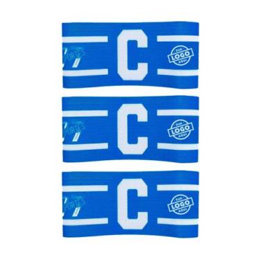 Imagem de Kit 3 Braçadeira Faixa Capitão Brasão Time Digital Fecho tiras autocol