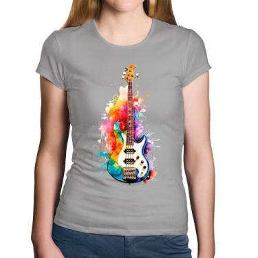 Imagem de Baby Look Algodão Contra Baixo Watercolor - Foca na Moda, Cinza, P