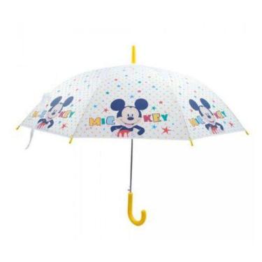 Imagem de Guarda Chuva Infantil Branco Estrelinhas Mickey  Disney