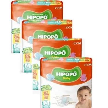 Imagem de Fralda infantil Hipopo 4 Pacotes Hiper Tamanho M - 336 Unidades