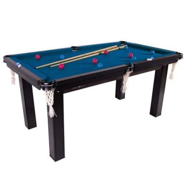 Imagem de Mesa Sinuca Bilhar MDF 1,85x1,07 com kit Procópio - Azul - Procopio