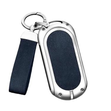 Imagem de Compatível com benz amg classe c s-class glc eqe eqs w223 x254 v297 v295 w206 s206 x206 carro liga de zinco caso chave saco escudo de metal(Gun Silver Blue)