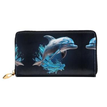 Imagem de XLLingL Carteiras de cartão de crédito impressas, bolsas longas de couro femininas, carteiras com zíper, carteira de viagem simples