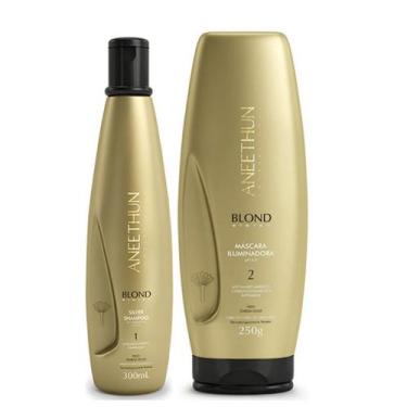 Imagem de Kit Blond System Aneethun 2 passos Shampoo Silver + Mask