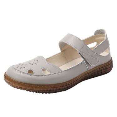 Imagem de Tênis feminino sem cadarço, respirável, bico redondo, casual, confortável, para primavera, verão, vários cabedal de poliuretano, Cinza, 36