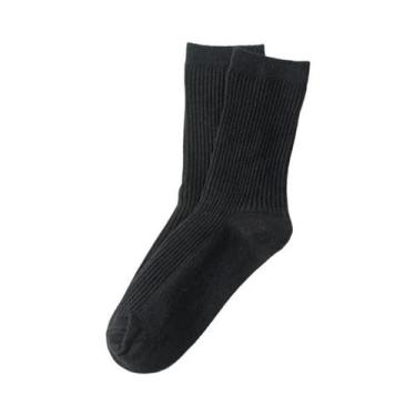 Imagem de Meias De Algodão Masculinas Até O Meio Da Panturrilha 5 Pares Cor Sóli