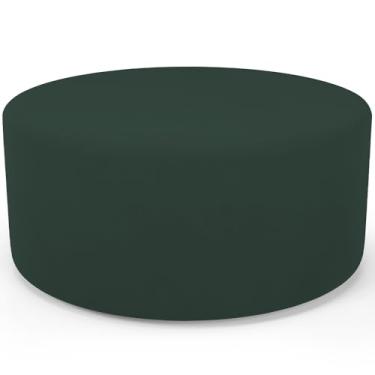 Imagem de Puff Redondo Orgânico para Living 90cm Lola W01 Suede Verde Musgo - Lyam Decor