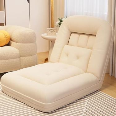 Imagem de Sofá de chão conversível, cama dobrável, espreguiçadeira de hóspedes, sofá de colchão ajustável de 5 posições para adultos, sofá preguiçoso dobrável com bege removível - 190 × 95