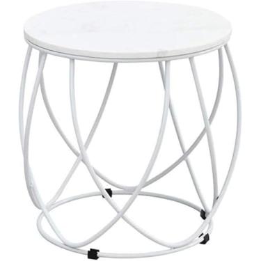 Imagem de Mesa lateral - mesa de chá mesa de centro conjuntos de mesa | marrom escuro branco - conjuntos duplos multifuncionais madeira e aço sala de estar casa (cor: cinza) (uma cor)