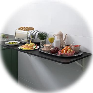 Imagem de ZXLPHA Mesa dobrável preta dobrável para garagem, galpão, escritório doméstico, lavanderia, cozinha e sala de jantar