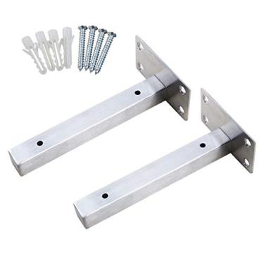 Imagem de Prateleira de suporte de carga de parede simples em forma de T para uso doméstico/prateleira de armazenamento/separador de aço inoxidável triangular fixo (cor de aço inoxidável 100 mm)